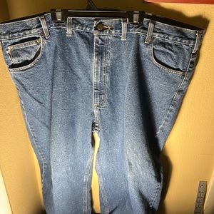 Carhartt Mens 5 Pocket Relaxed Fit Denim Jeans Color Blue Waist 46 Inseam 32